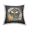 Stupell Industries Bee Humble & True Vintage Gray Yellow Accent Throw Pillow, 18" x 18"